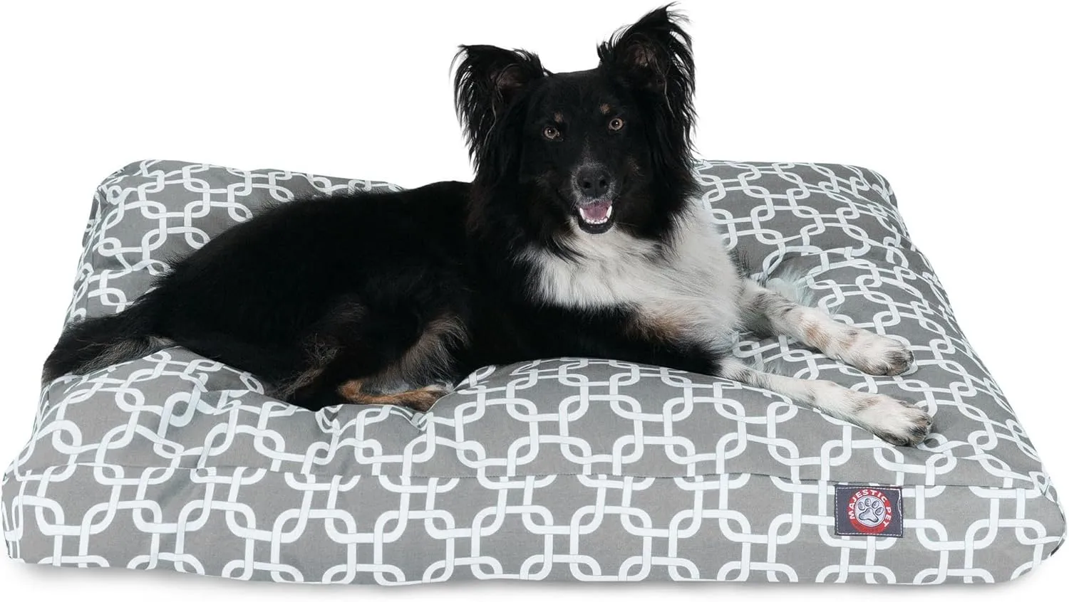 Majestic Pet Shredded Memory Foam Dog Bed Medium with Removable Washable Cover  Rectangle Orthopedic Dog BedDurable Dog Crate Bed-Flat Dog Bed for Senior Dogs - (35x29) M - Links - Gray