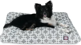 Majestic Pet Shredded Memory Foam Dog Bed Medium with Removable Washable Cover  Rectangle Orthopedic Dog BedDurable Dog Crate Bed-Flat Dog Bed for Senior Dogs - (35x29) M - Links - Gray