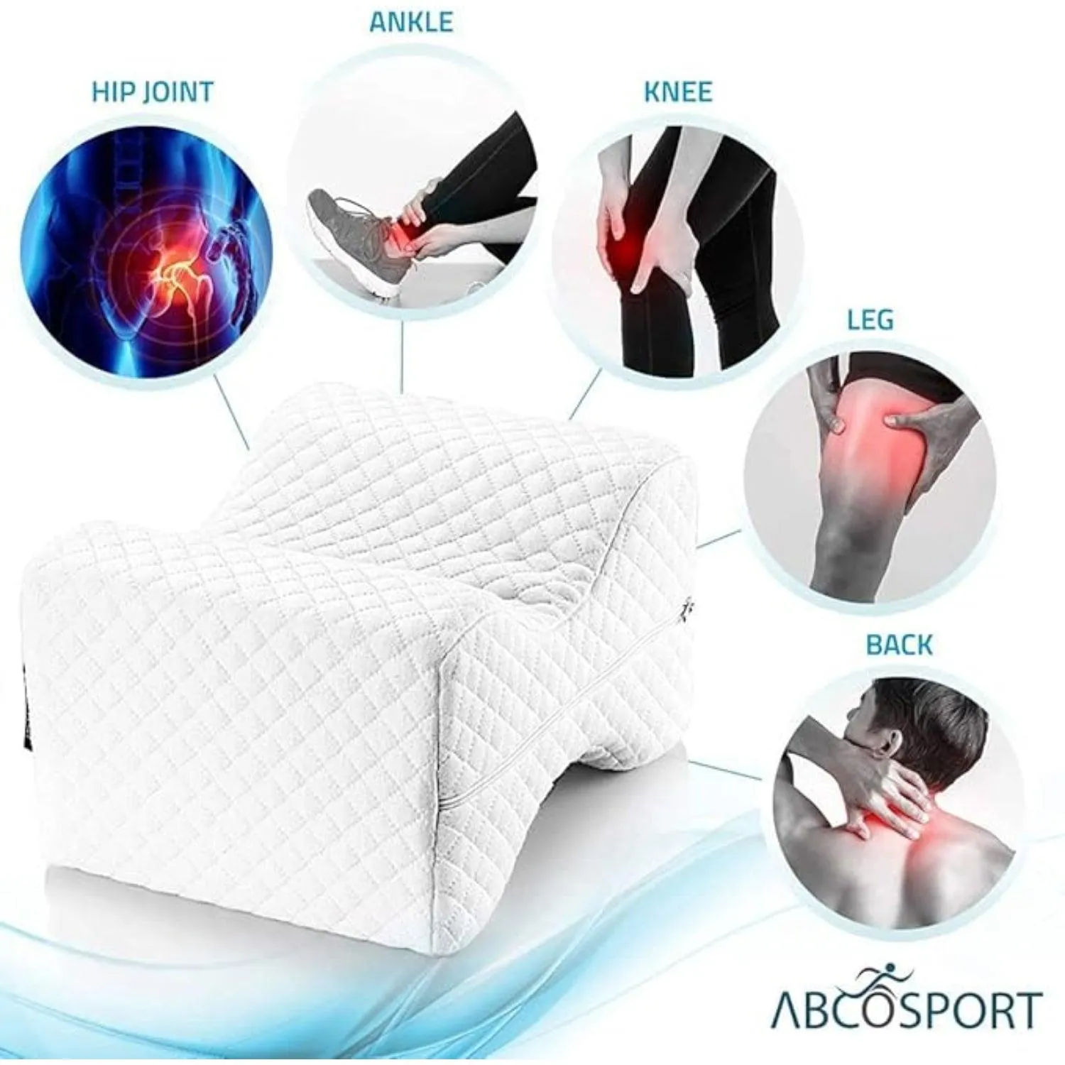 Memory foam Contour Wedge Pillow Ideal Choice for Hip, Back, Leg, and Knee Pain