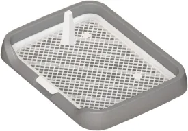 Mesh Grids Toilet Dog Toilet with Protection Wall Reusable Puppy Pee Pad Holder Dog Potty Tray for Dogs and Cats Large Puppy, Grey