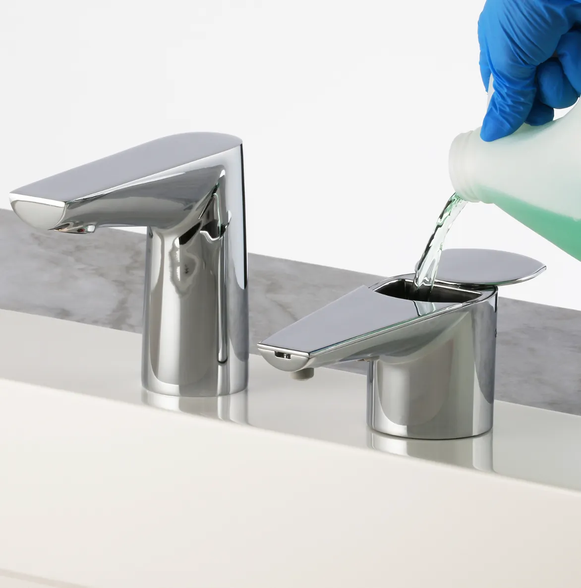 NEW Bobrick B-868 Counter-Mounted Automatic Designer Series™ Top-Fill Foam Soap Dispenser, Polished Chrome
