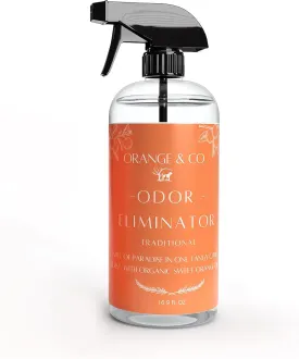 Orange & Co. Traditional Pet Odor Eliminator - Strong Citrus Formula for Stubborn Dog and Cat Pee Odors on Carpet, Furniture, and Indoor/Outdoor Floors - Deodorizer - 16 Fluid Ounces - Puppy Supplies