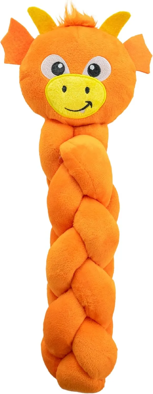 Outward Hound by Nina Ottosson Twistiez Interactive Plush Dog Treat Puzzle, Dragon, Orange