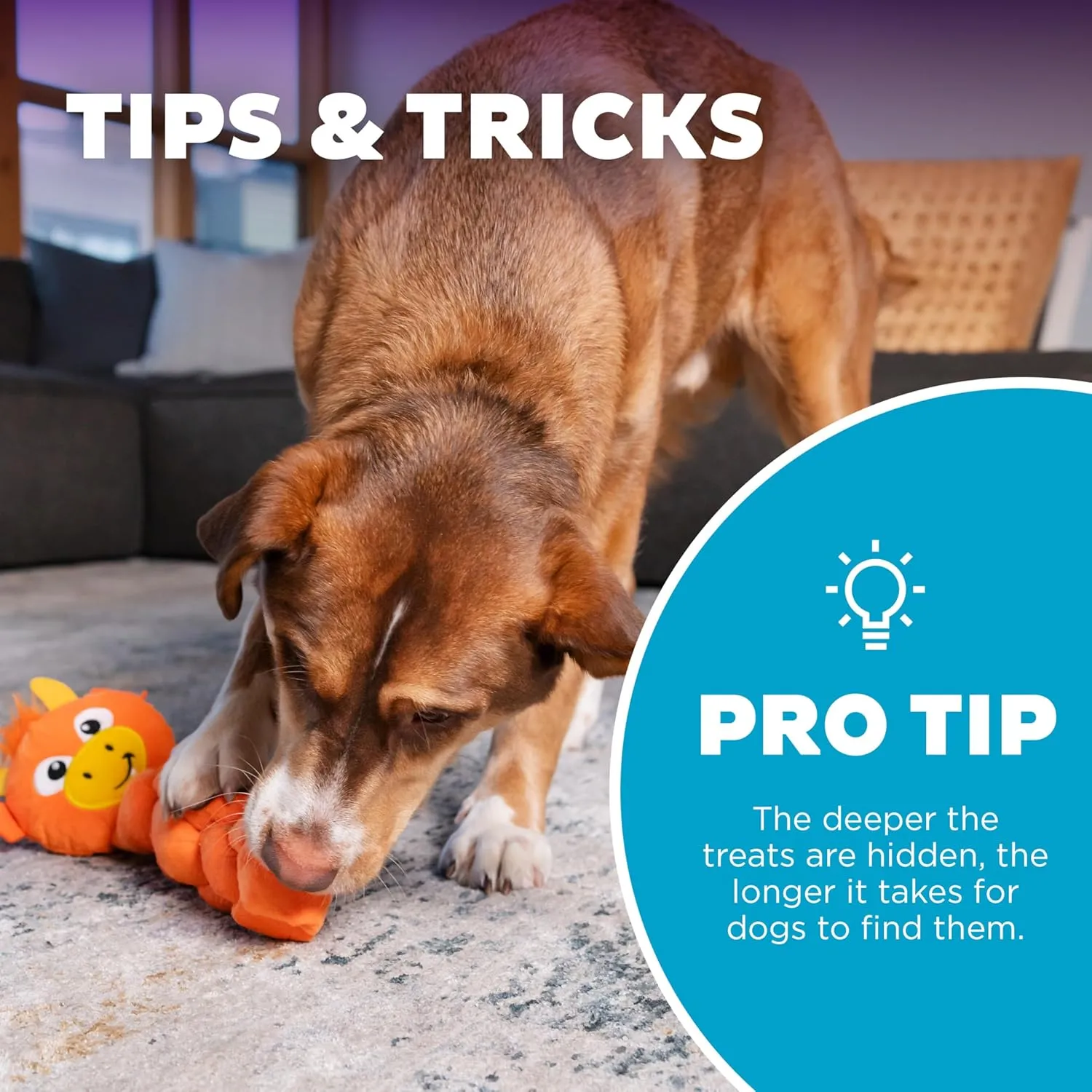 Outward Hound by Nina Ottosson Twistiez Interactive Plush Dog Treat Puzzle, Dragon, Orange