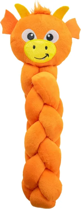 Outward Hound by Nina Ottosson Twistiez Interactive Plush Dog Treat Puzzle, Dragon, Orange