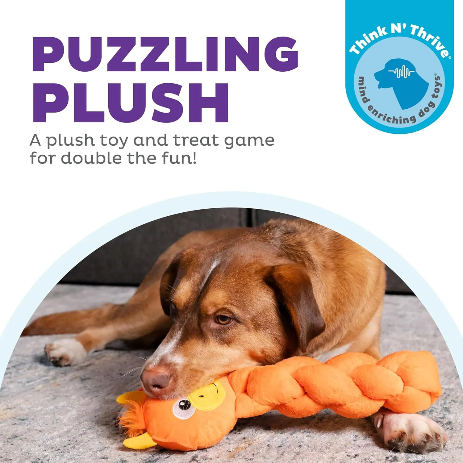Outward Hound by Nina Ottosson Twistiez Interactive Plush Dog Treat Puzzle, Dragon, Orange