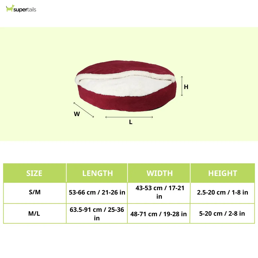 Pawpourri Furry Snuggler Bed for Dogs (Red)