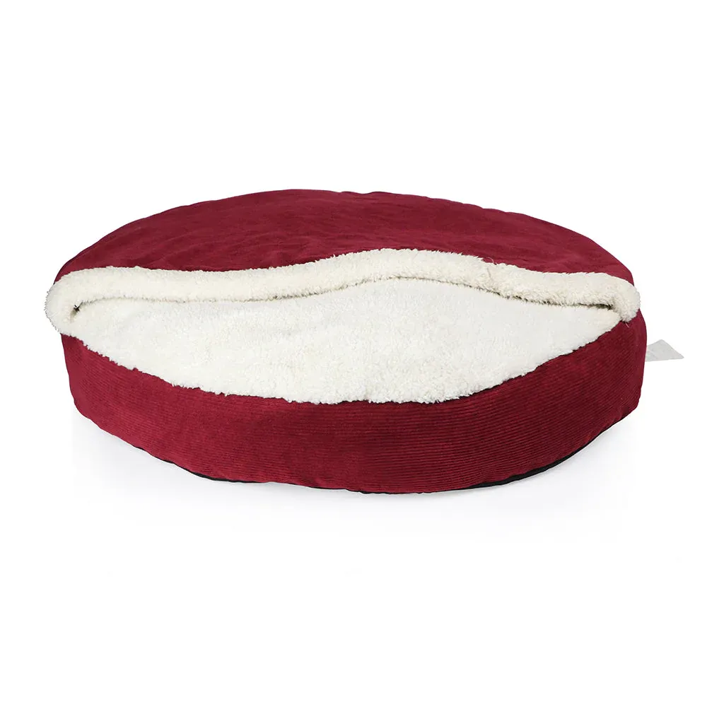Pawpourri Furry Snuggler Bed for Dogs (Red)