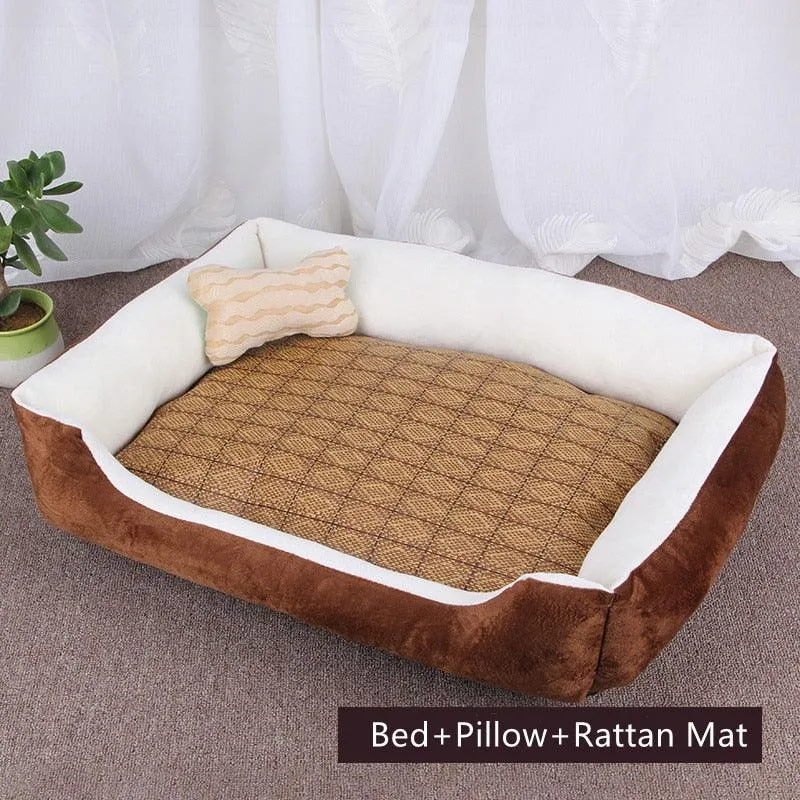 Pet Dog Bed Warm Sofa Dog Mats For Small Medium Large Dog Soft Pet Bed For Dogs Washable House For Cat Puppy Cotton Kennel Mat