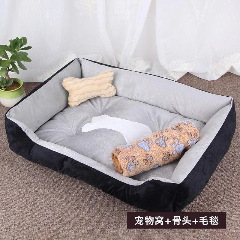 Pet Dog Bed Warm Sofa Dog Mats For Small Medium Large Dog Soft Pet Bed For Dogs Washable House For Cat Puppy Cotton Kennel Mat