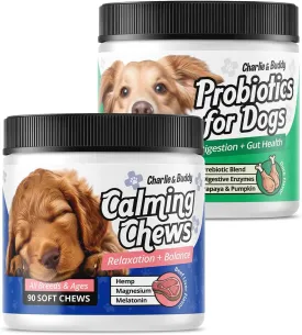 Pet Probiotics for Dogs Aid Gut Flora Calming Chews for Dogs, Dog Anxiety Relief,