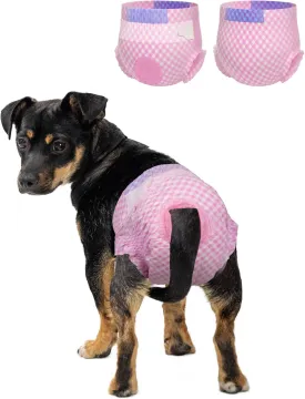 Pet Soft Dog Diapers Female, Disposable Dog Diapers, Cat Diaper for Female Cats, Puppy Diaper with Adjustable Foam Tail Hole 36pcs (XS,Pink)