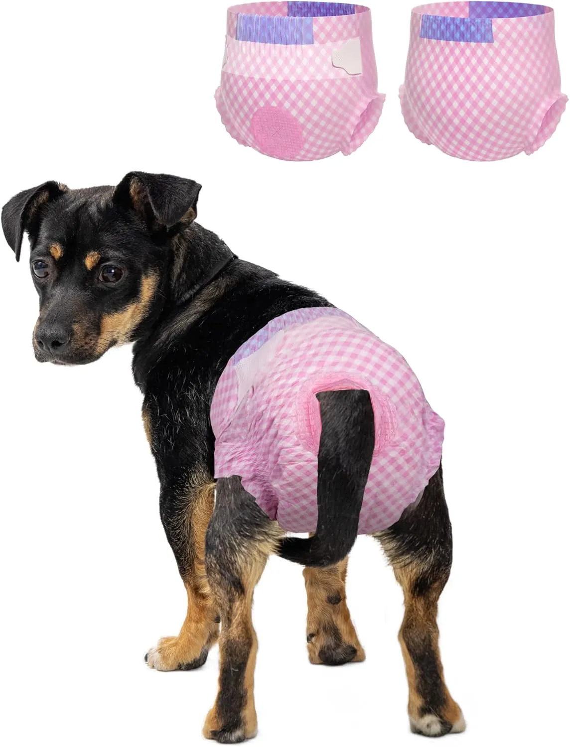 Pet Soft Dog Diapers Female, Disposable Dog Diapers, Cat Diaper for Female Cats, Puppy Diaper with Adjustable Foam Tail Hole 36pcs (XS,Pink)
