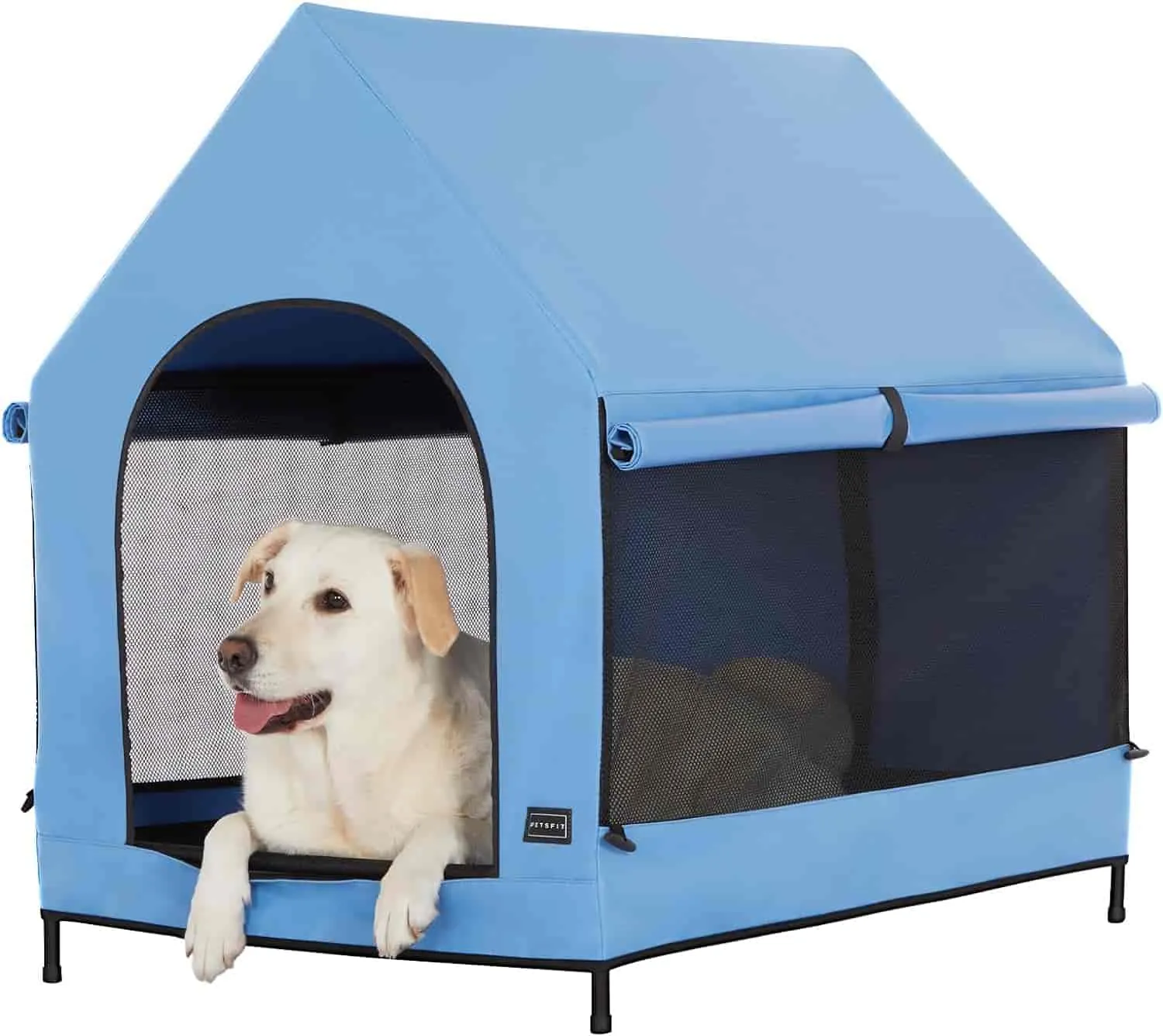 PETSFIT Modern Dog House 36 Inch Portable Large Dog House Featuring Elevated Dog Bed
