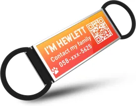 QR Code Dog Tag, Silent Slide On Name Tags Jingle-Free Silencer ID for Pets Custom Personalized noiseless Horse Cat Tag - Pet Online Profile Display