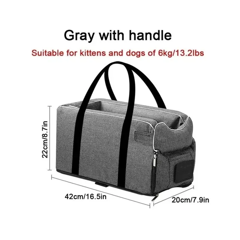 "Comfortable Car Seat Bed for Small Dogs and Cats - Safe Travel Companion!"