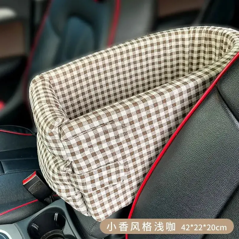 "Comfortable Car Seat Bed for Small Dogs and Cats - Safe Travel Companion!"
