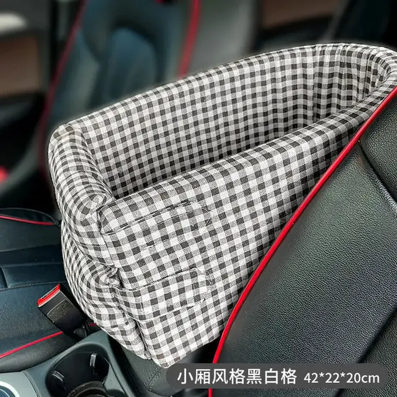 "Comfortable Car Seat Bed for Small Dogs and Cats - Safe Travel Companion!"
