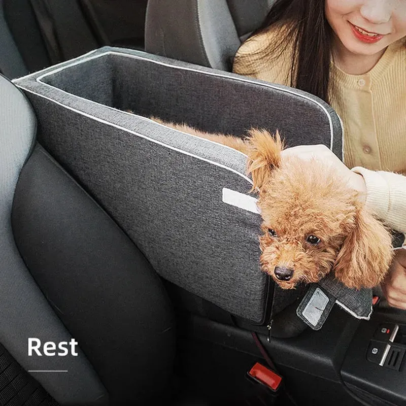 "Comfortable Car Seat Bed for Small Dogs and Cats - Safe Travel Companion!"
