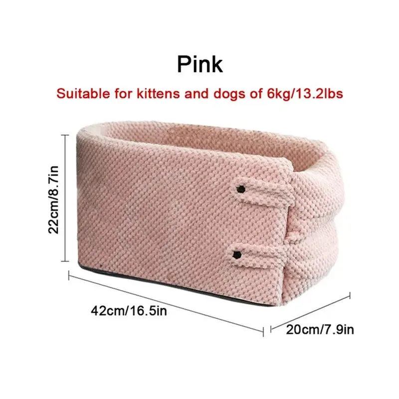 "Comfortable Car Seat Bed for Small Dogs and Cats - Safe Travel Companion!"