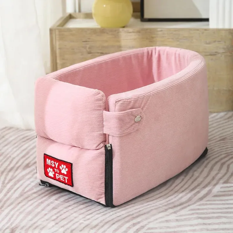 "Comfortable Car Seat Bed for Small Dogs and Cats - Safe Travel Companion!"