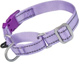 Reflective Martingale Collar for Dogs with Quick Snap Buckle Anti-Pull Nylon Safe Slip Collars for Easy Walking,Lilac,Large