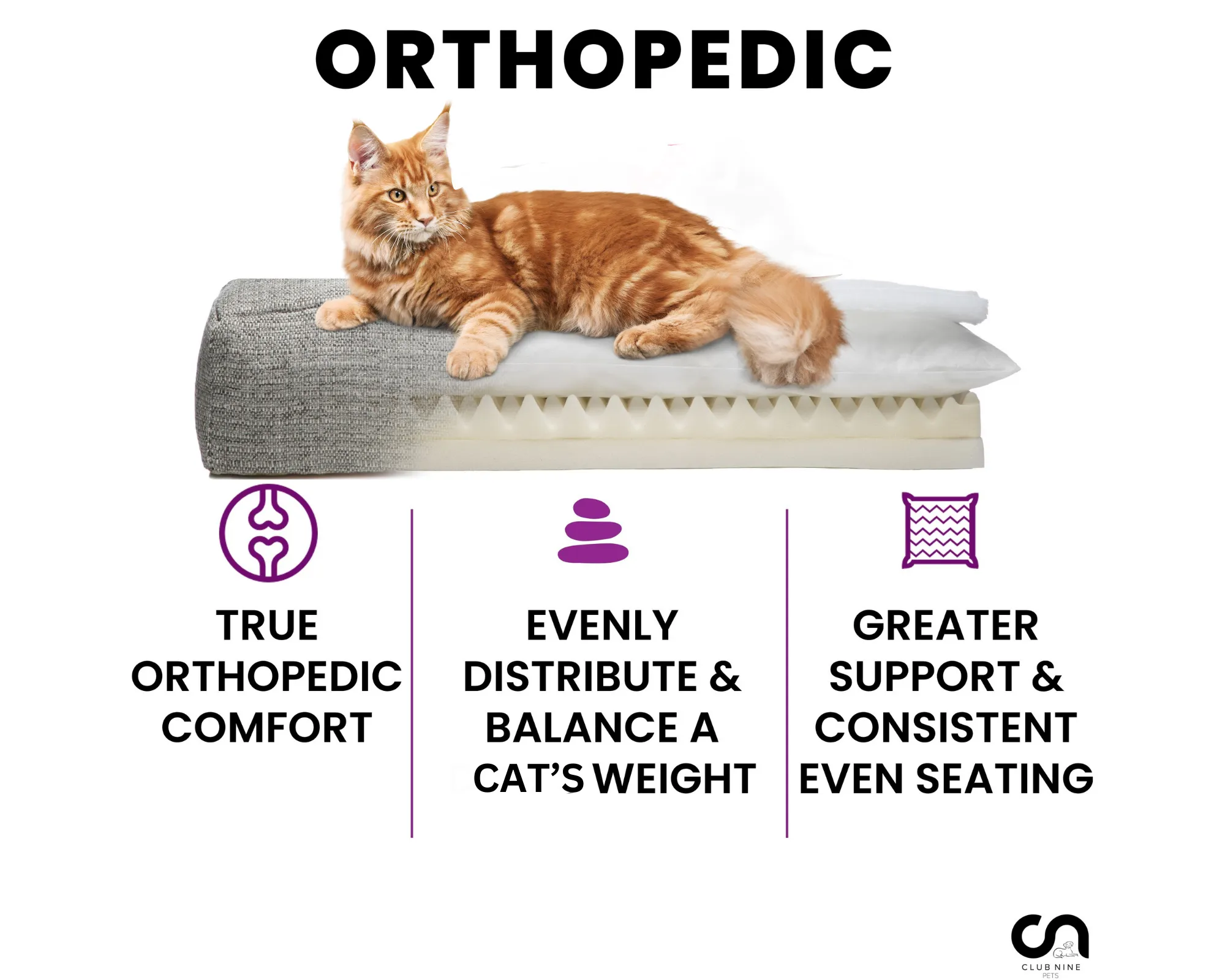 Roma Orthopedic Cat Bed/Lounger by Club Nine - NEW!!!