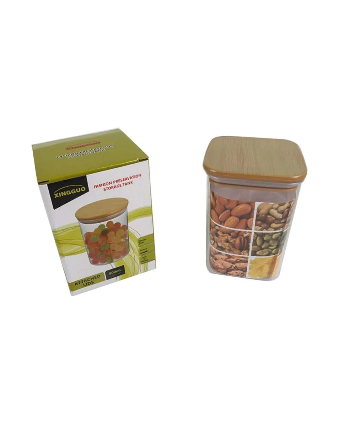 Sealed Container, Brown, Plastic, 900 mL