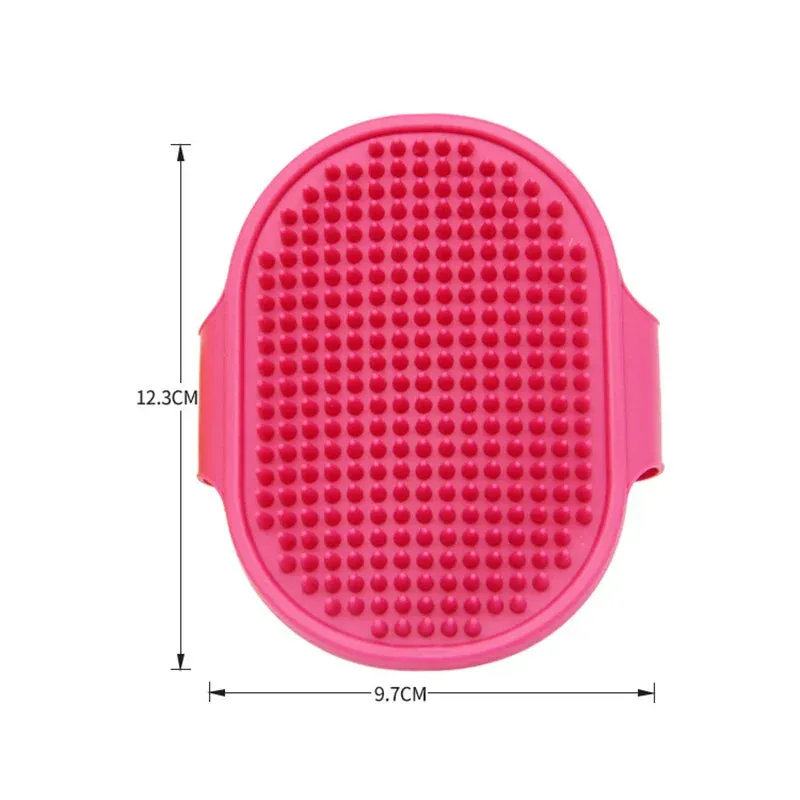 Soft Rubber Pet Grooming Brush with Adjustable Strap