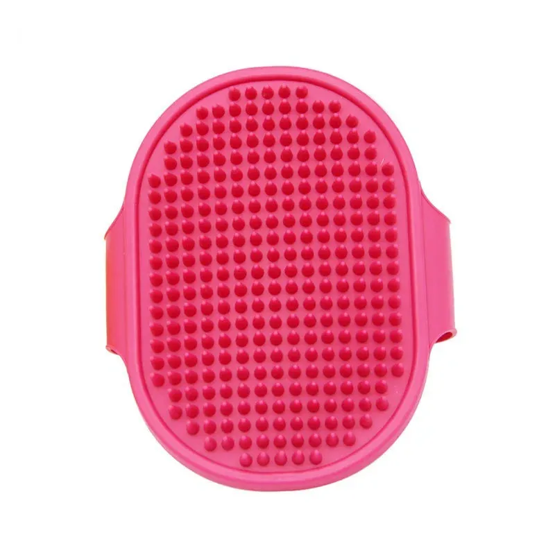 Soft Rubber Pet Grooming Brush with Adjustable Strap