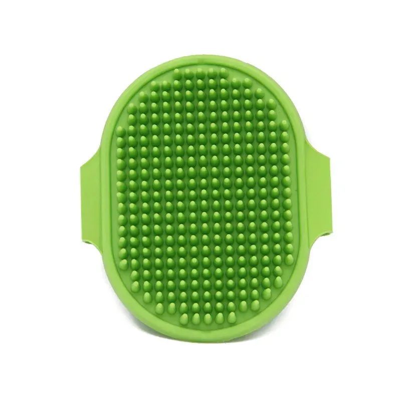 Soft Rubber Pet Grooming Brush with Adjustable Strap