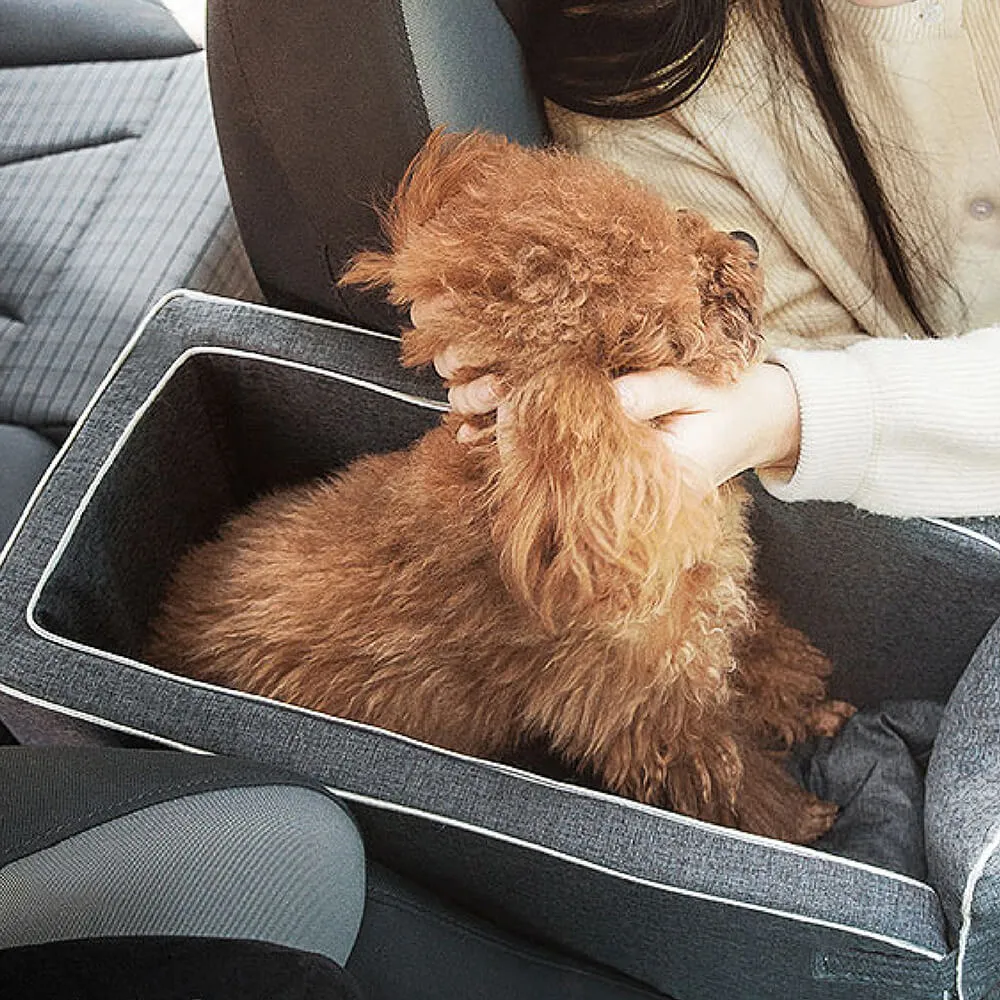 Suede Square Lookout Console Pet Car Seat