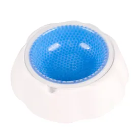 Talking Dog Club Water Cooling Bowl for Dogs (White/Blue)