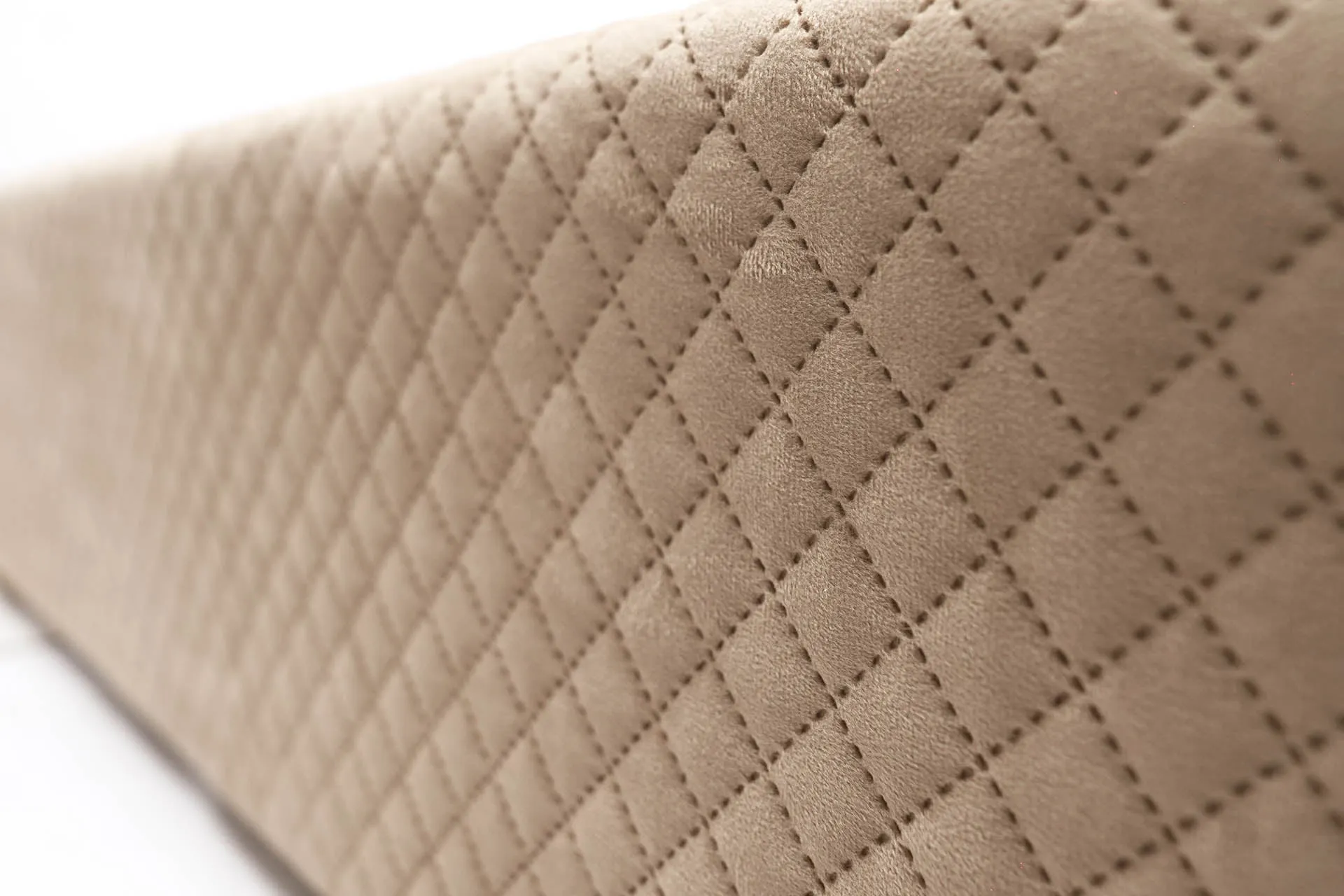 Uberlyfe L Shaped Sofa Bed, Quilted Beige | 5 Seater | 5 Quilted Beige Cushion