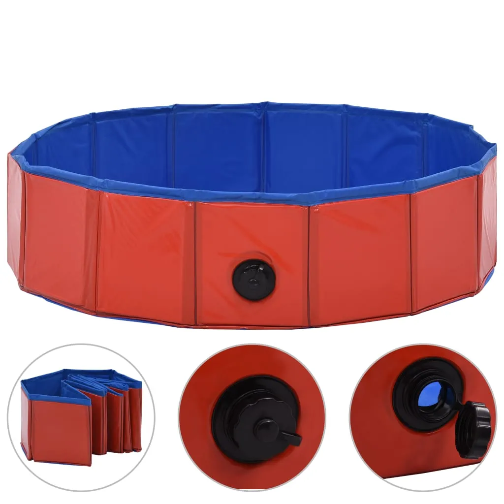 vidaXL Foldable Dog Swimming Pool Red 80x20 cm PVC