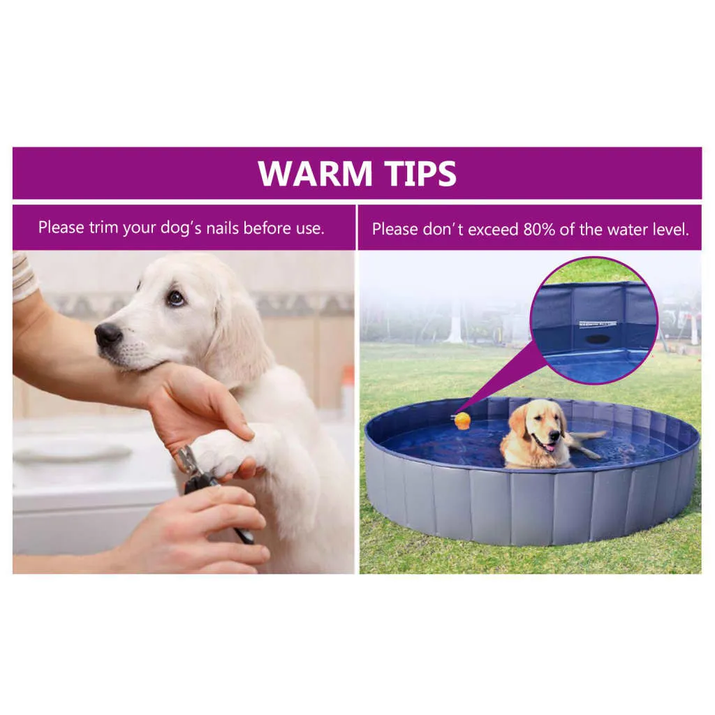 vidaXL Foldable Dog Swimming Pool Red 80x20 cm PVC