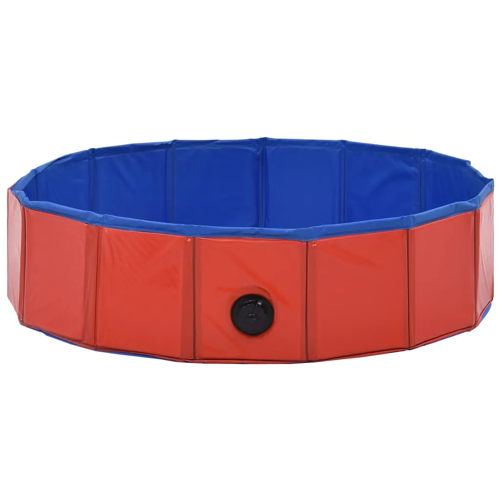 vidaXL Foldable Dog Swimming Pool Red 80x20 cm PVC