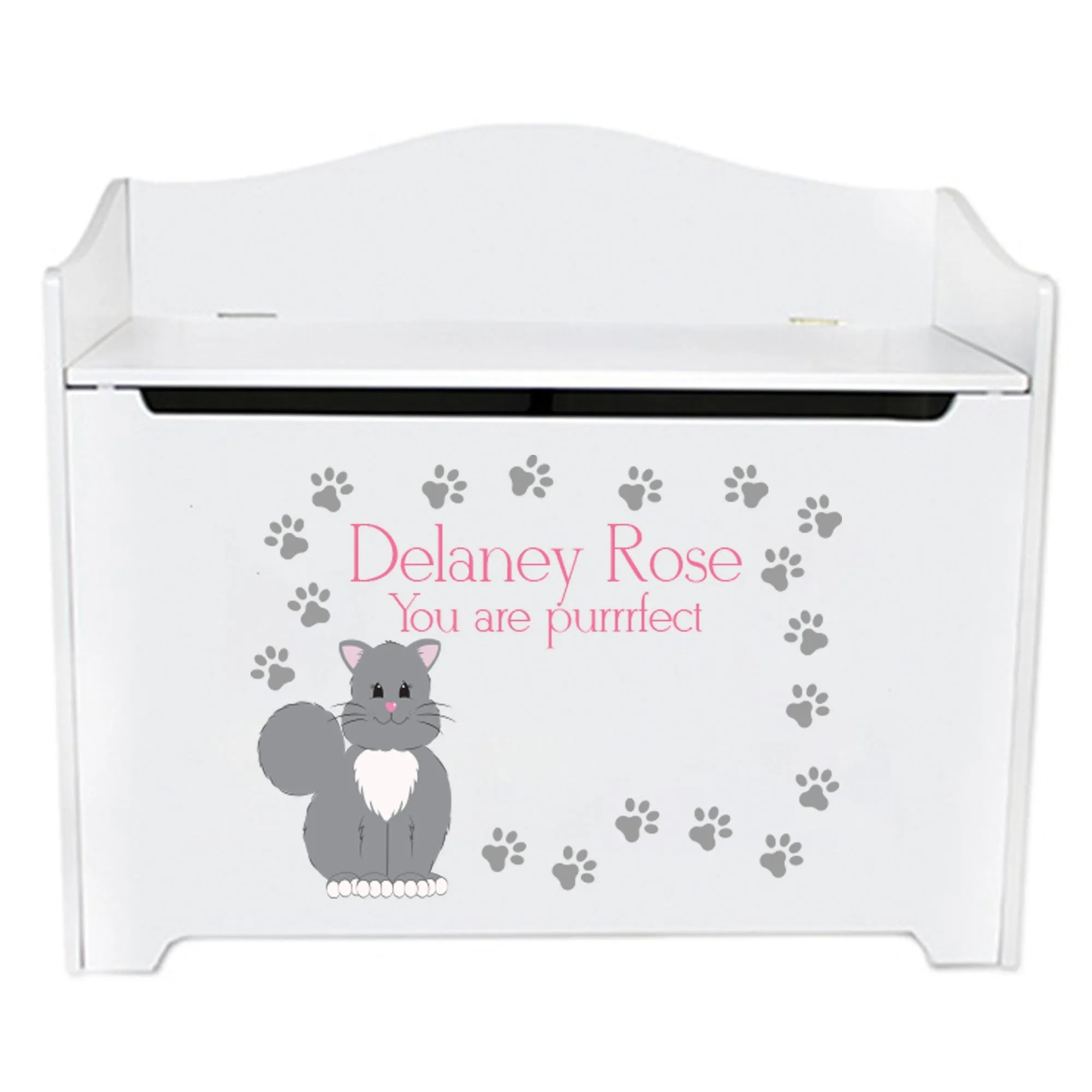 White Toy Box Bench - Cat Breed