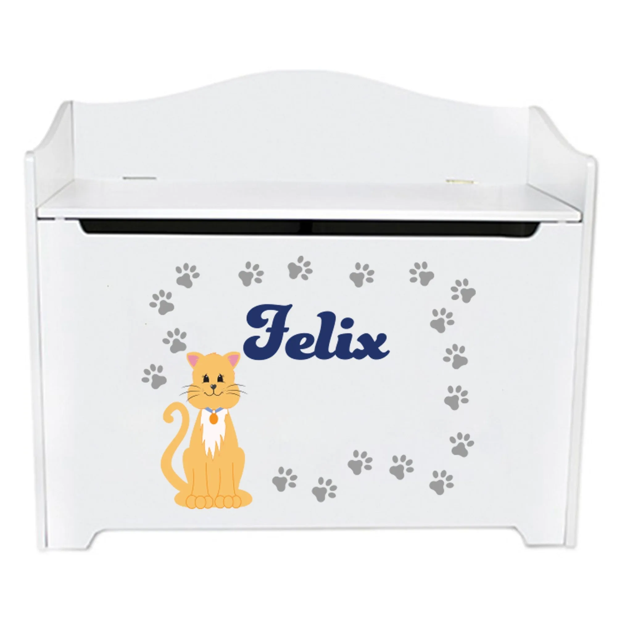 White Toy Box Bench - Cat Breed