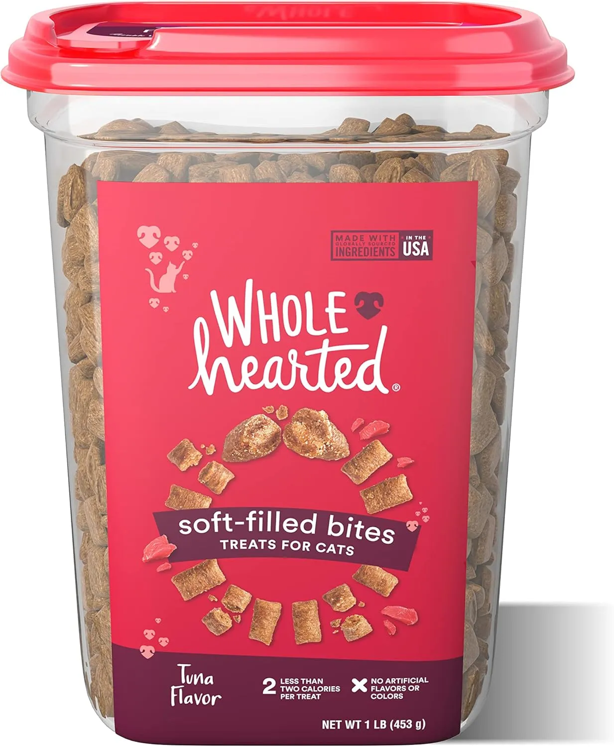 WholeHearted Soft Center Crunchy Tuna Flavor Treats for Cats, 16 oz.