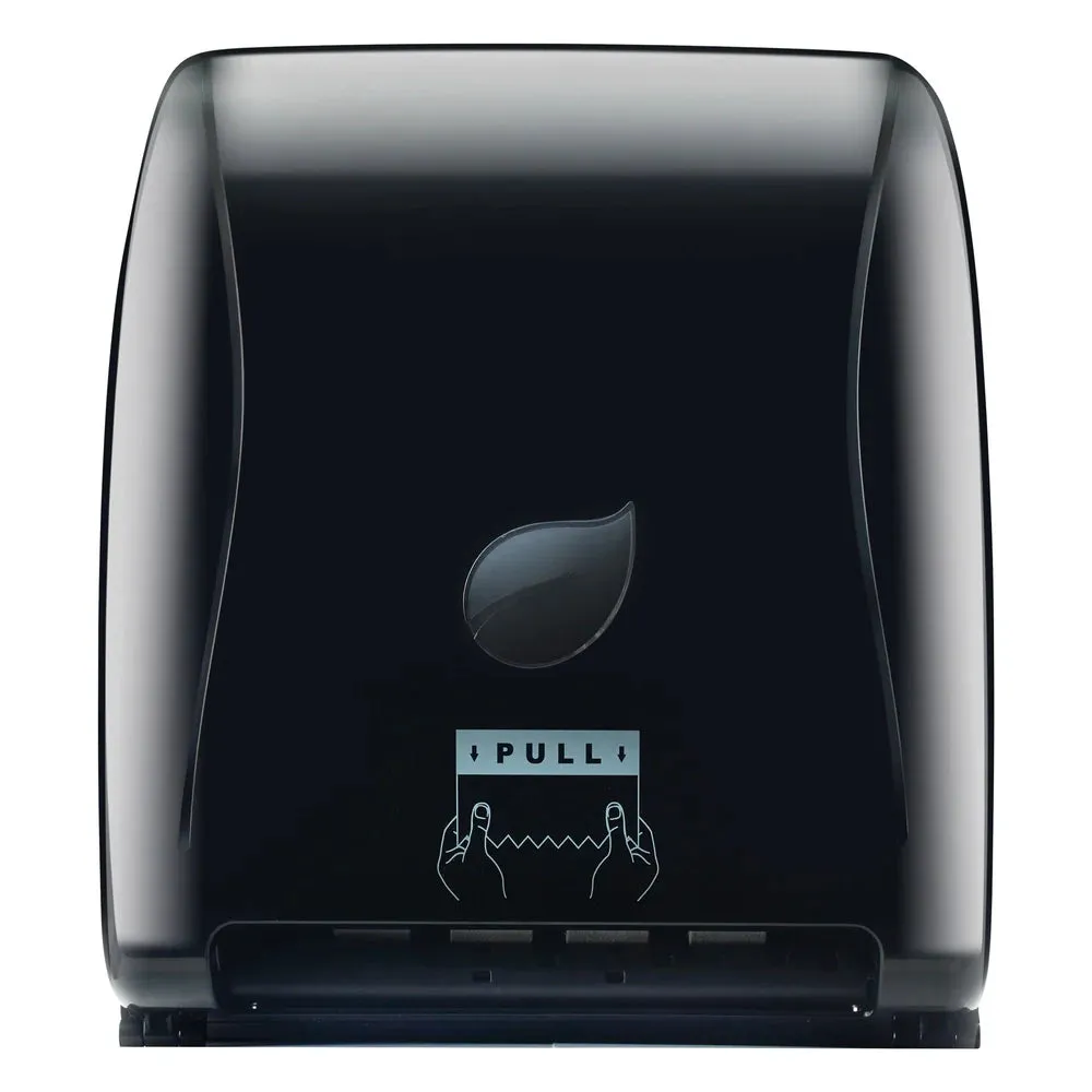 Winco TDAC-8K Pur-Clean Black Auto Cut Roll Towel Dispenser
