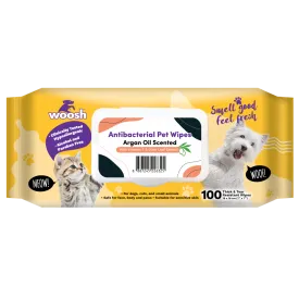 Woosh Pet Wipes Antibacterial - Argan Oil 100sheets